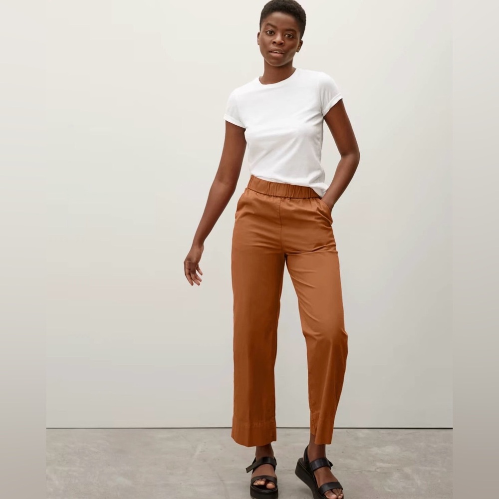 Everlane Womens The Easy Pant Pull On Pockets Stretch Honey Orange Size 4
